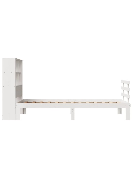 Sänky kirjahyllyllä ei patjaa valkoinen 90x200 cm täysi mänty