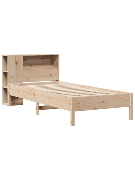 Sänky kirjahyllyllä ilman patjaa 90x200 cm täysi mänty