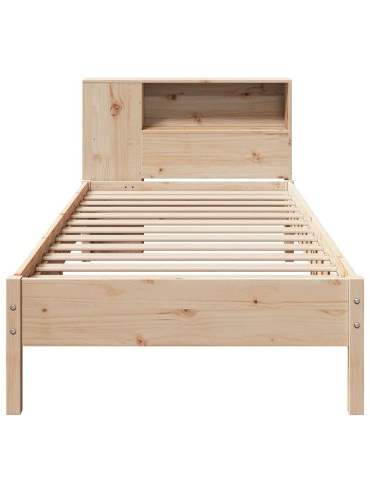 Sänky kirjahyllyllä ilman patjaa 75x190 cm täysi mänty