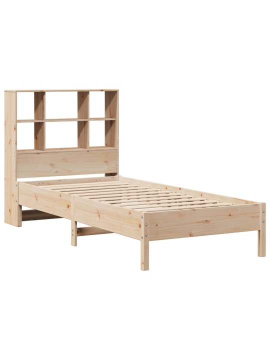 Sänky kirjahyllyllä ilman patjaa 90x200 cm täysi mänty