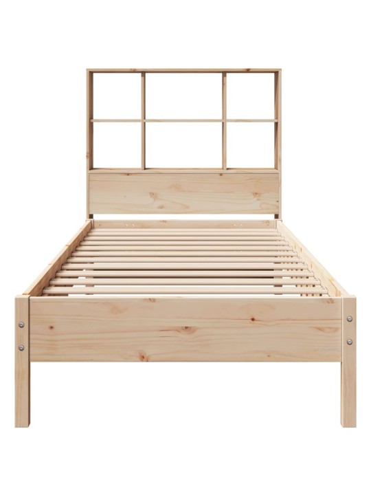 Sänky kirjahyllyllä ilman patjaa 90x200 cm täysi mänty