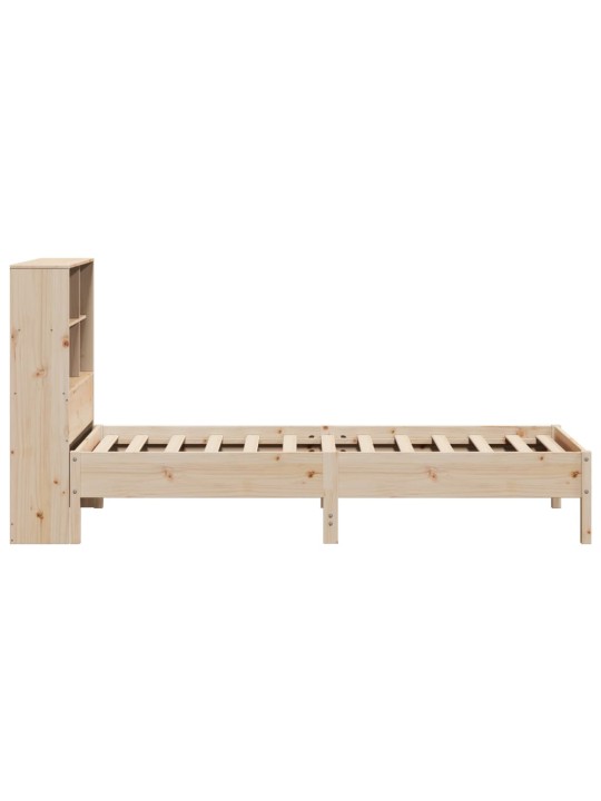 Sänky kirjahyllyllä ilman patjaa 90x200 cm täysi mänty