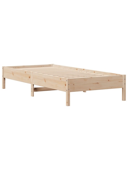 Sänky kirjahyllyllä ilman patjaa 90x200 cm täysi mänty