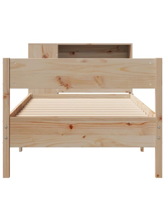 Sänky kirjahyllyllä ilman patjaa 90x200 cm täysi mänty