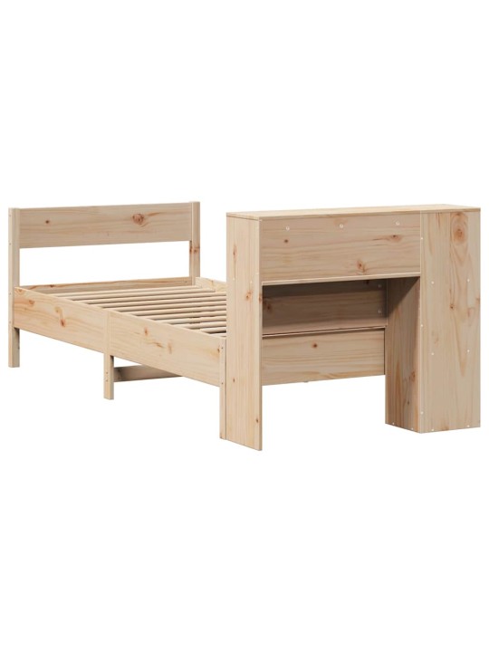 Sänky kirjahyllyllä ilman patjaa 90x200 cm täysi mänty