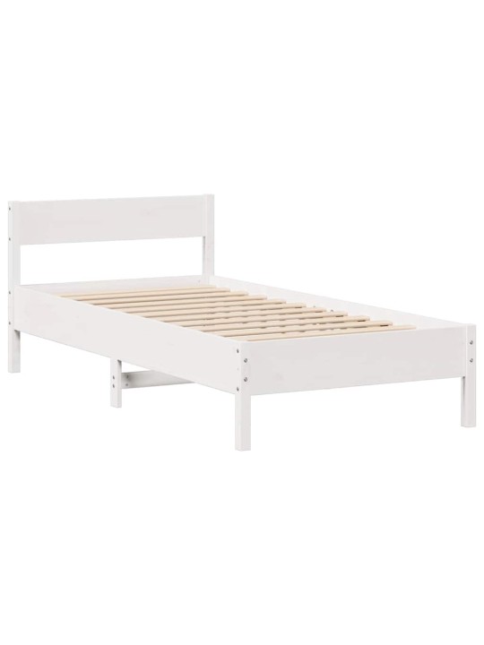 Sänky kirjahyllyllä ei patjaa valkoinen 90x200 cm täysi mänty