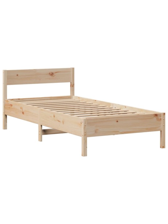 Sänky kirjahyllyllä ilman patjaa 75x190 cm täysi mänty