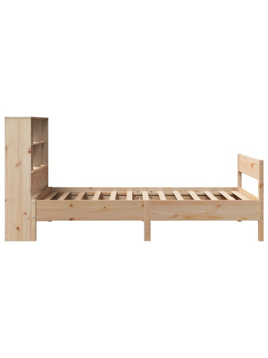 Sänky kirjahyllyllä ilman patjaa 90x200 cm täysi mänty
