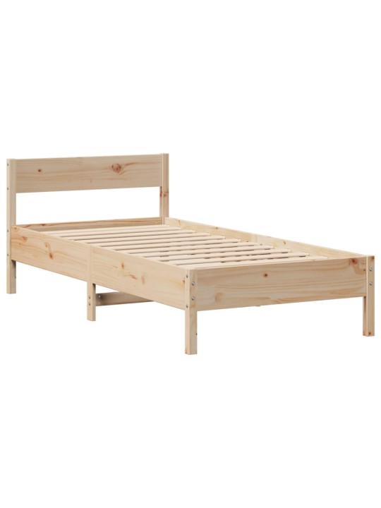 Sänky kirjahyllyllä ilman patjaa 90x200 cm täysi mänty