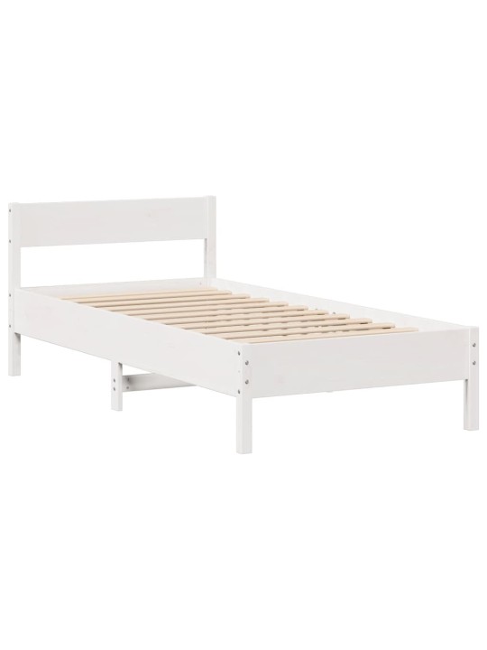 Sänky kirjahyllyllä ei patjaa valkoinen 90x200 cm täysi mänty