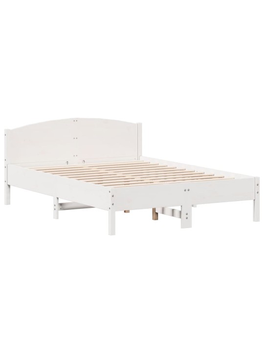 Sänky kirjahyllyllä ei patjaa valkoinen 120x190 cm täysi mänty
