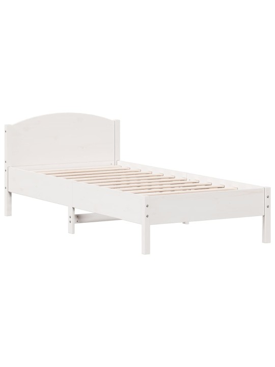 Sänky kirjahyllyllä ei patjaa valkoinen 90x200 cm täysi mänty