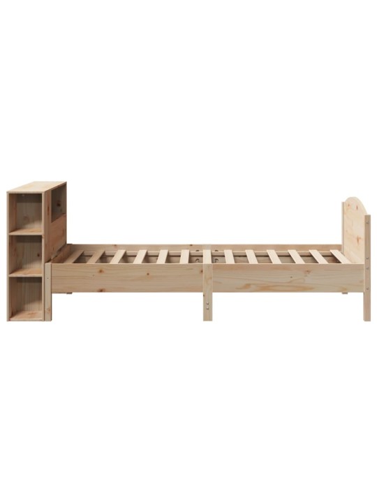 Sänky kirjahyllyllä ilman patjaa 75x190 cm täysi mänty