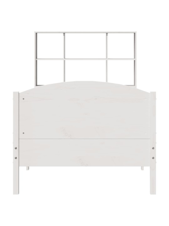 Sänky kirjahyllyllä ei patjaa valkoinen 90x200 cm täysi mänty