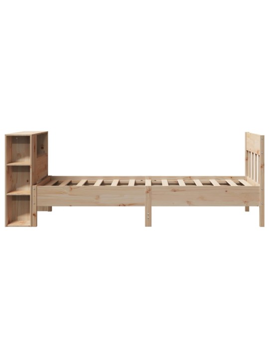Sänky kirjahyllyllä ilman patjaa 90x200 cm täysi mänty