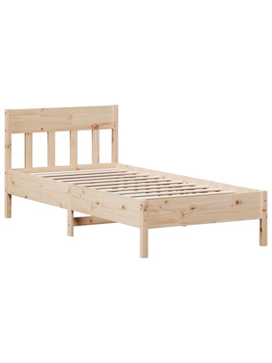 Sänky kirjahyllyllä ilman patjaa 75x190 cm täysi mänty