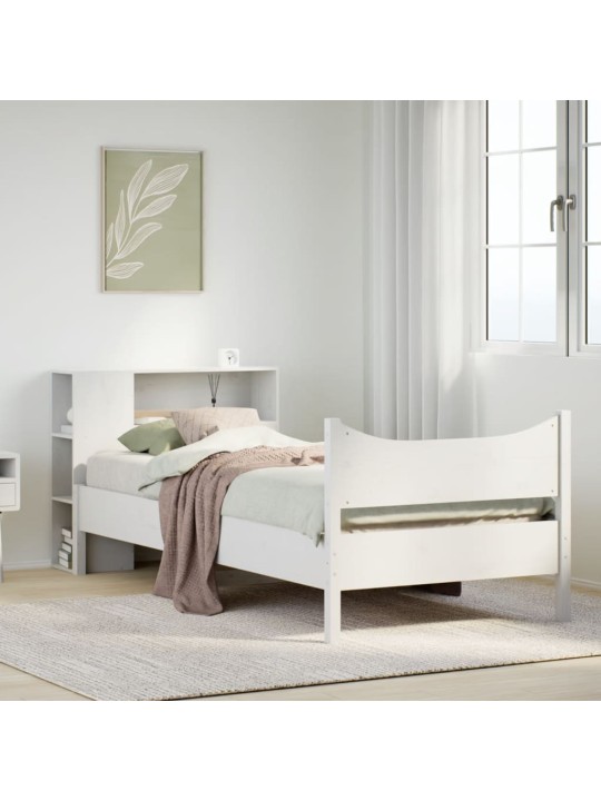 Sängynrunko ilman patjaa päädyllä 75x190 cm täysi mänty