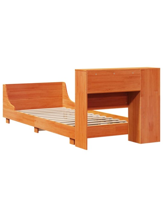 Sängynrunko ilman patjaa vahanruskea 75x190 cm täysi mänty