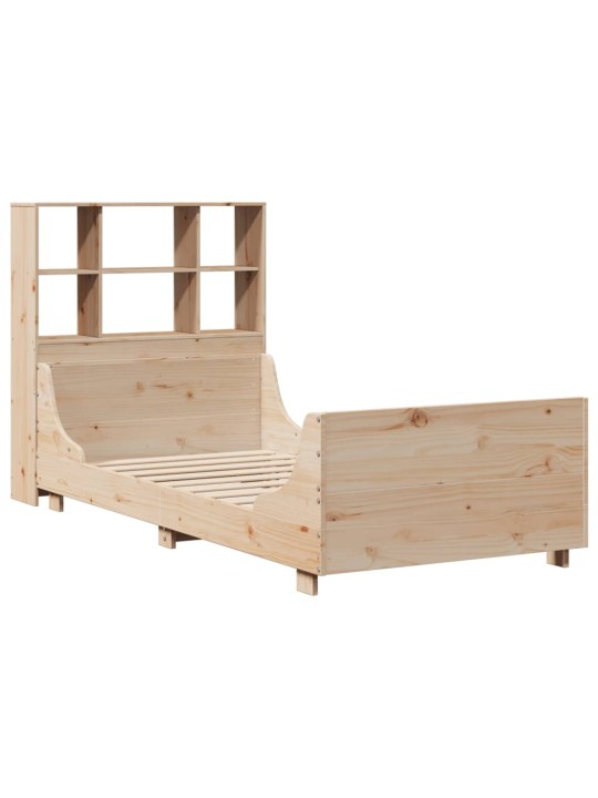 Sänky kirjahyllyllä ilman patjaa 90x200 cm täysi puu