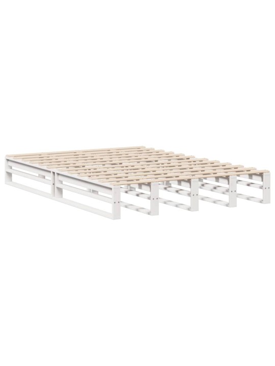 Sänky kirjahyllyllä ei patjaa valkoinen 120x200 cm täysi puu