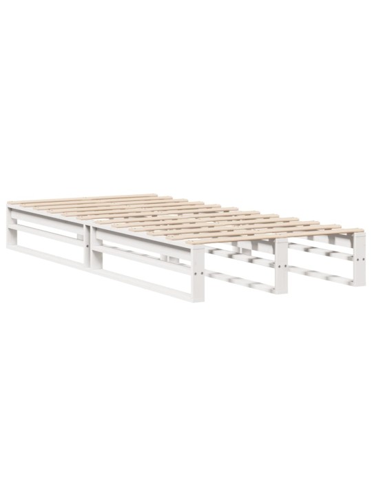 Sänky kirjahyllyllä ei patjaa valkoinen 90x200 cm täysi puu