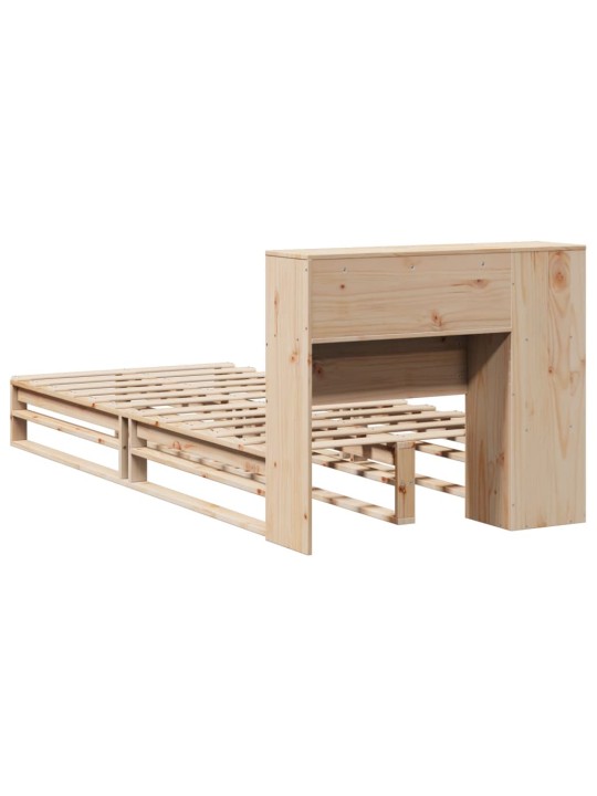 Sänky kirjahyllyllä ilman patjaa 75x190 cm täysi puu