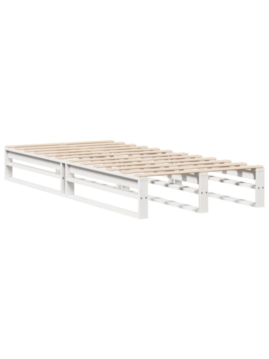 Sänky kirjahyllyllä ei patjaa valkoinen 75x190 cm täysi puu