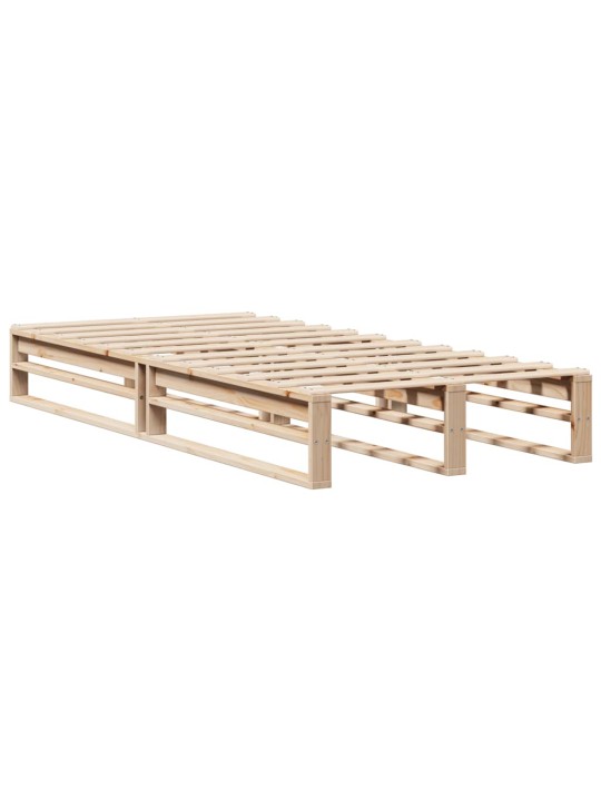 Sänky kirjahyllyllä ilman patjaa 90x200 cm täysi puu