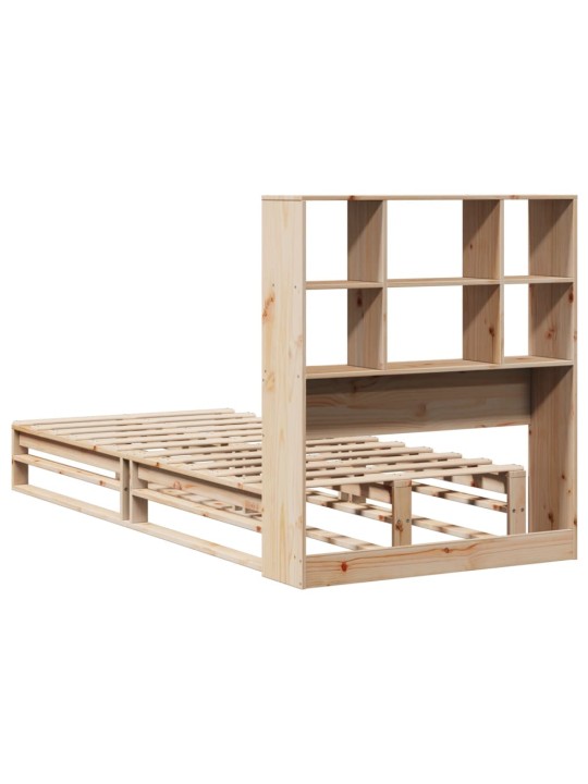 Sänky kirjahyllyllä ilman patjaa 90x200 cm täysi puu