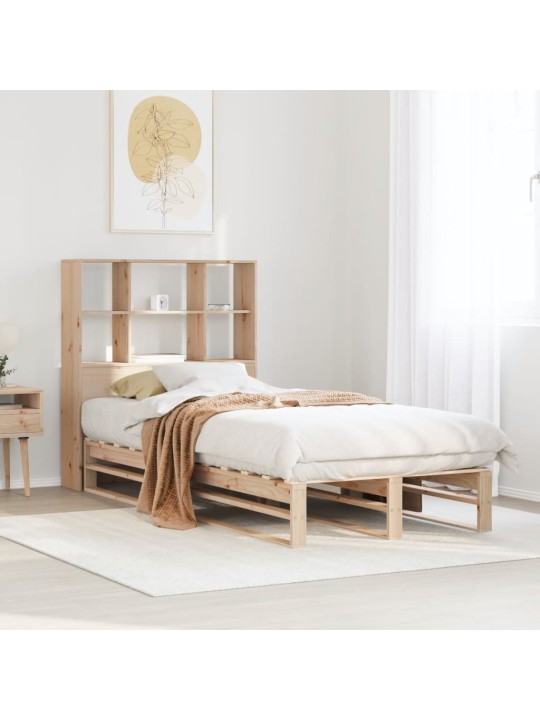 Sänky kirjahyllyllä ilman patjaa 90x200 cm täysi puu