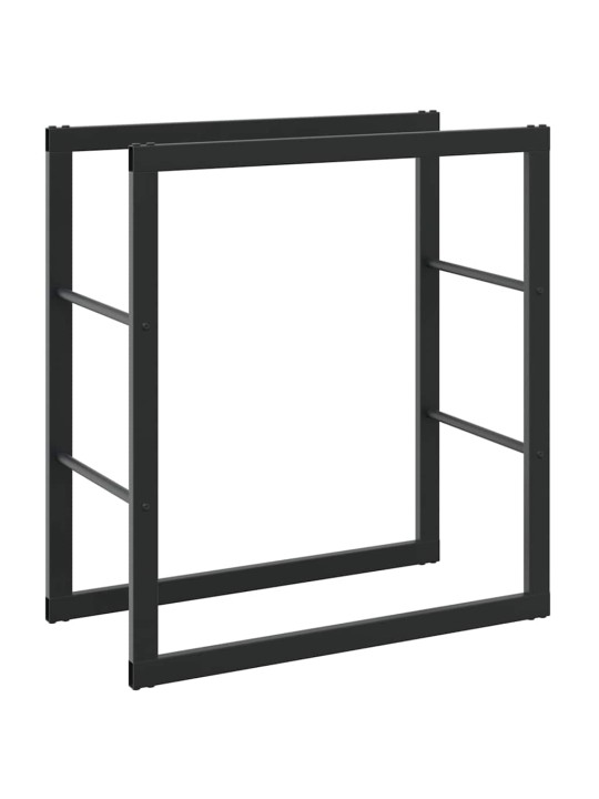 Polttopuuteline musta 55x30x61 cm teräs
