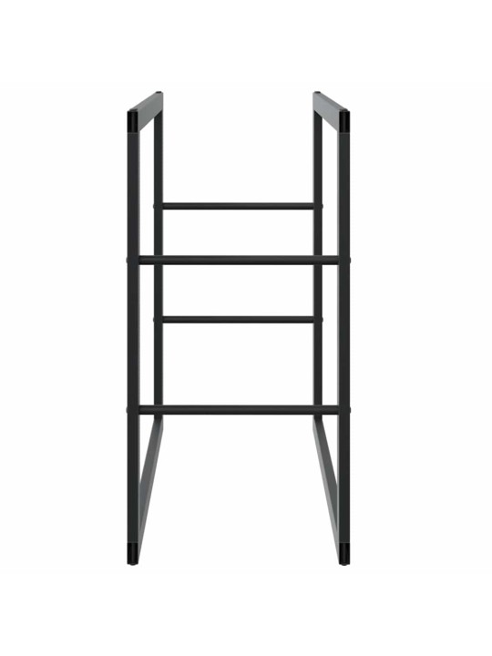 Polttopuuteline musta 55x30x61 cm teräs