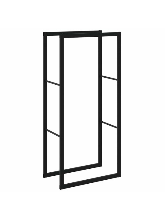 Polttopuuteline musta 55x30x116 cm teräs