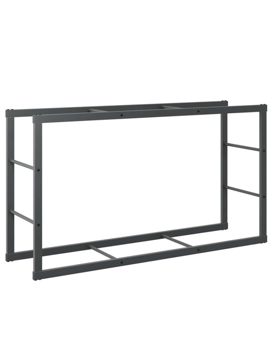 Polttopuuteline musta 110x30x61 cm teräs