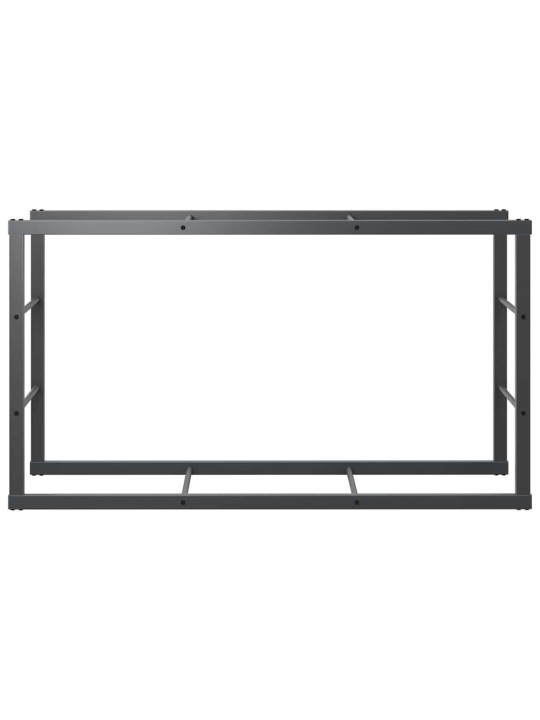 Polttopuuteline musta 110x30x61 cm teräs