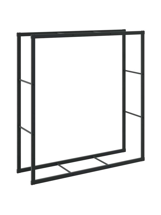 Polttopuuteline musta 110x30x116 cm teräs