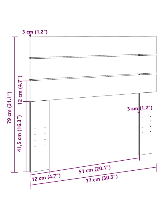 Sängynpääty 75 cm massiivipuutammea
