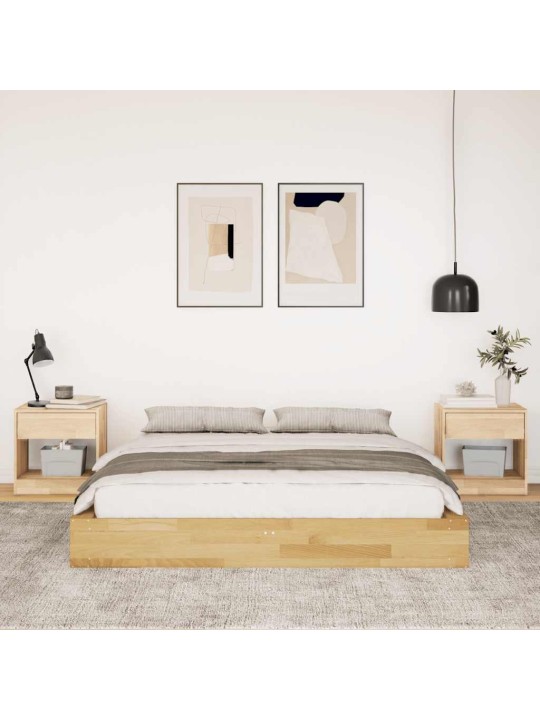 Sängynrunko ilman patjaa 140x190 cm massiivipuutammea