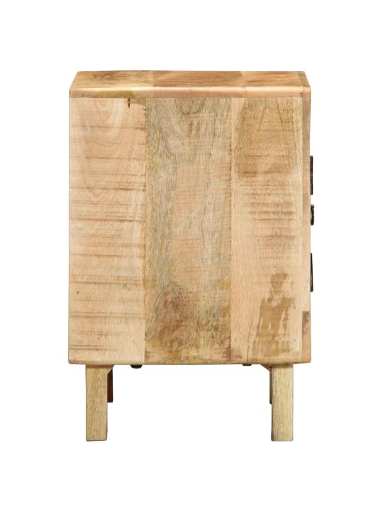 Yöpöytäkaappi 2 kpl 40x32x46 cm massiivipuuta karkea mango