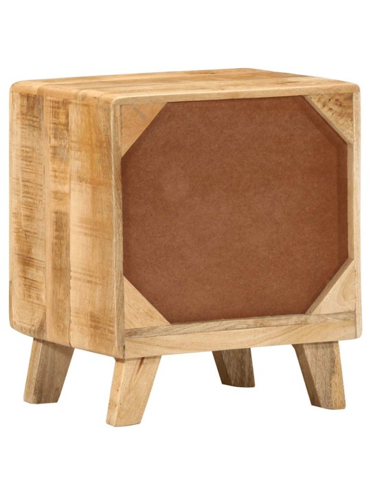 Yöpöytäkaappi 2 kpl 40x32x46 cm massiivipuuta karkea mango