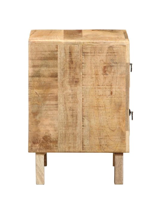 Yöpöytäkaappi 2 kpl 40x32x46 cm massiivipuuta karkea mango