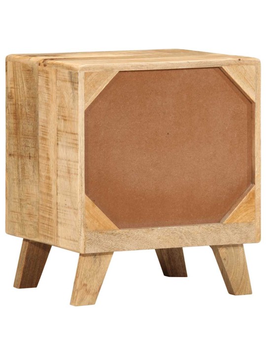 Yöpöytäkaappi 2 kpl 40x32x46 cm massiivipuuta karkea mango