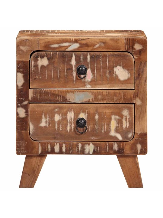 Yöpöytäkaappi 2 kpl 40x32x46 cm massiivipuu kierrätetty