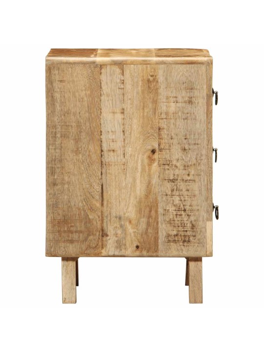 Yöpöytäkaappi 2 kpl 37x32x50 cm massiivipuuta karkea mango
