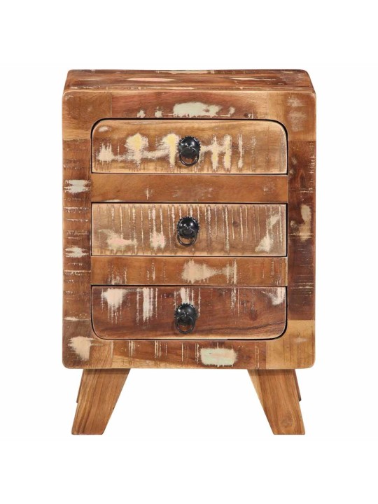 Yöpöytäkaappi 2 kpl 37x32x50 cm massiivipuu kierrätetty
