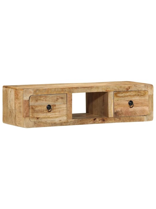 Seinä-tv-kaappi 100x32x25 cm massiivipuuta karkea mango