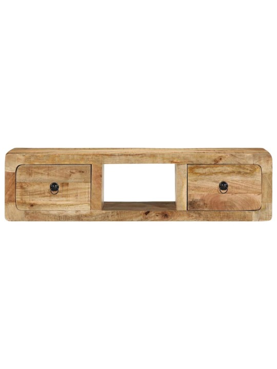 Seinä-tv-kaappi 100x32x25 cm massiivipuuta karkea mango