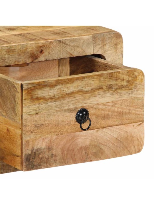 Seinä-tv-kaappi 100x32x25 cm massiivipuuta karkea mango