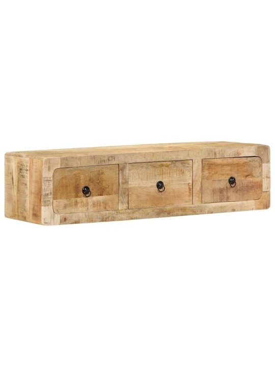 Seinä-tv-kaappi 100x32x25 cm massiivipuuta karkea mango