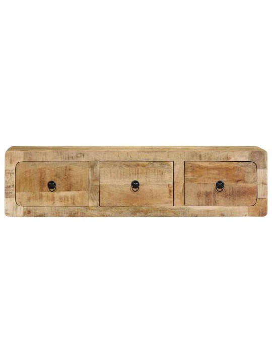 Seinä-tv-kaappi 100x32x25 cm massiivipuuta karkea mango